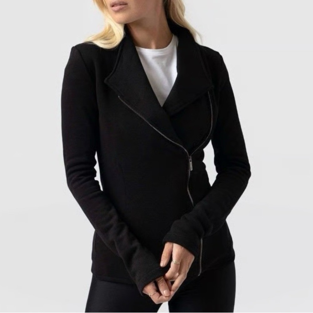 Saint + Sofia Cotton Biker Jacket - image 1